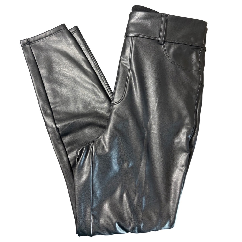 Halara‎ High Waisted Skinny Faux Leather Leggings in Black Size Medium